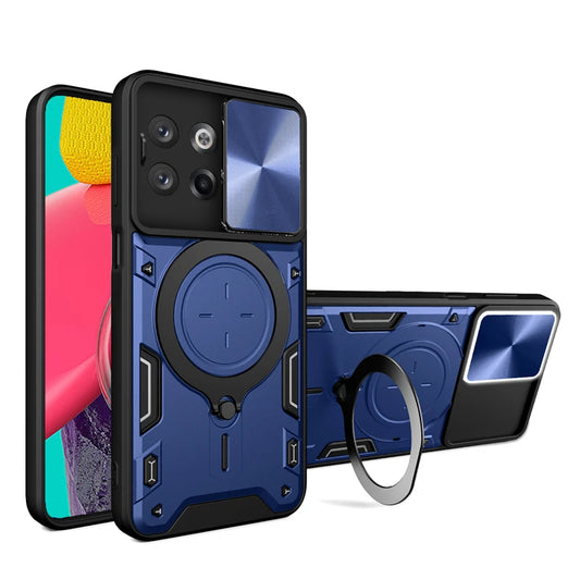 Hard TPU Phone Cover With Bracket and Lens Protect For OnePlus 12 5G/Nord CE 3 Lite 5G, Drop-proof Back Cover