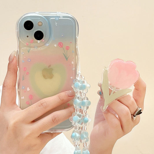 Tulip Phone Case With Chain and Flower Holder For iPhone 13-15 Series