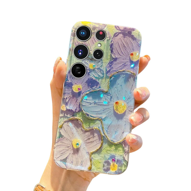 Soft silicone flower phone cover for Samsung Galaxy S20FE/S21FE/S24/S23/S22 Ultra