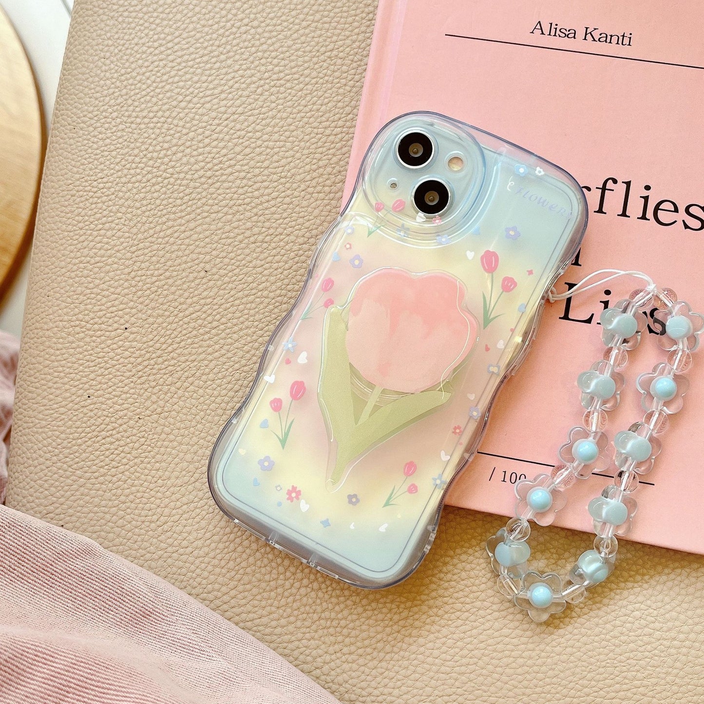 Tulip Phone Case With Chain and Flower Holder For iPhone 13-15 Series