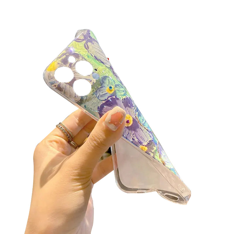 Soft silicone flower phone cover for Samsung Galaxy S20FE/S21FE/S24/S23/S22 Ultra