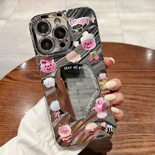 Water Ripple Hard Phone Cover with Mirror For iPhone 13-15 Series