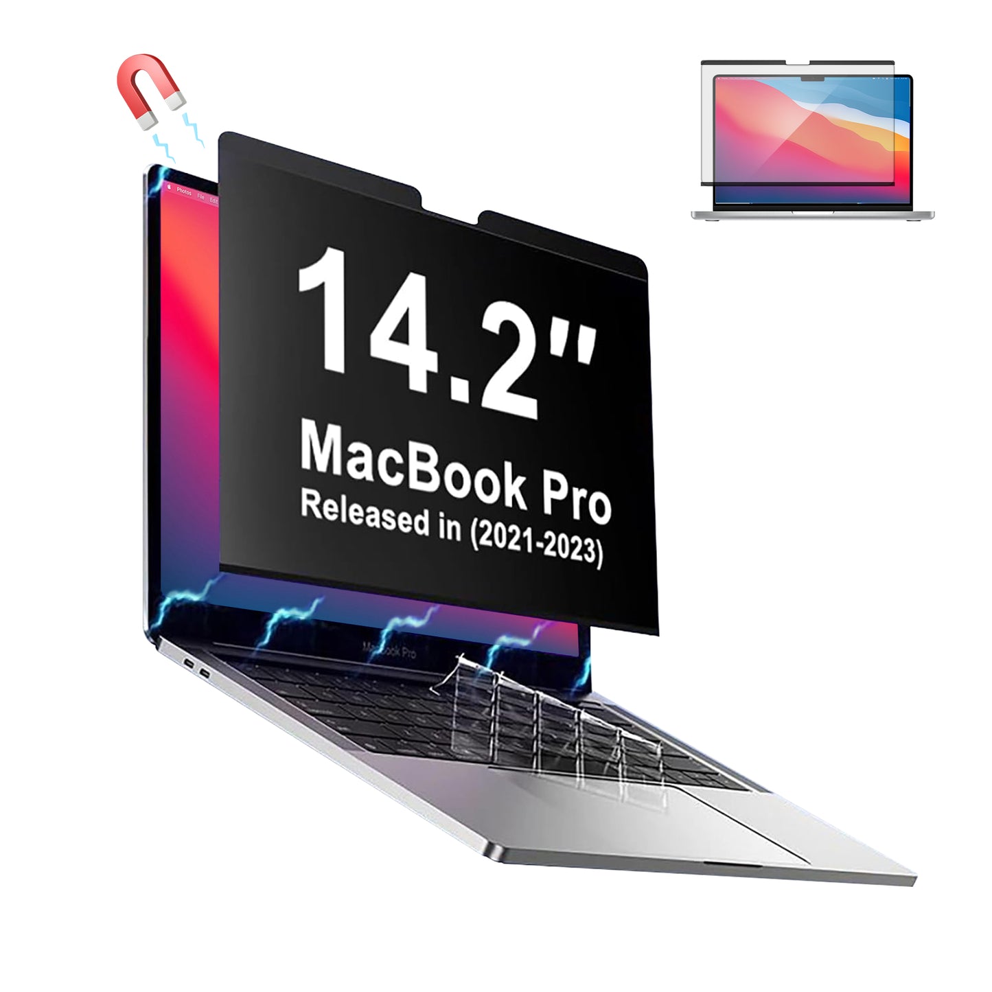Magnetic Privacy Screen Protector Guard for MacBook Pro (2016-2024), Removable Anti Spy Blue Light Glare Shield Film Laptop Privacy Filter -1 Park