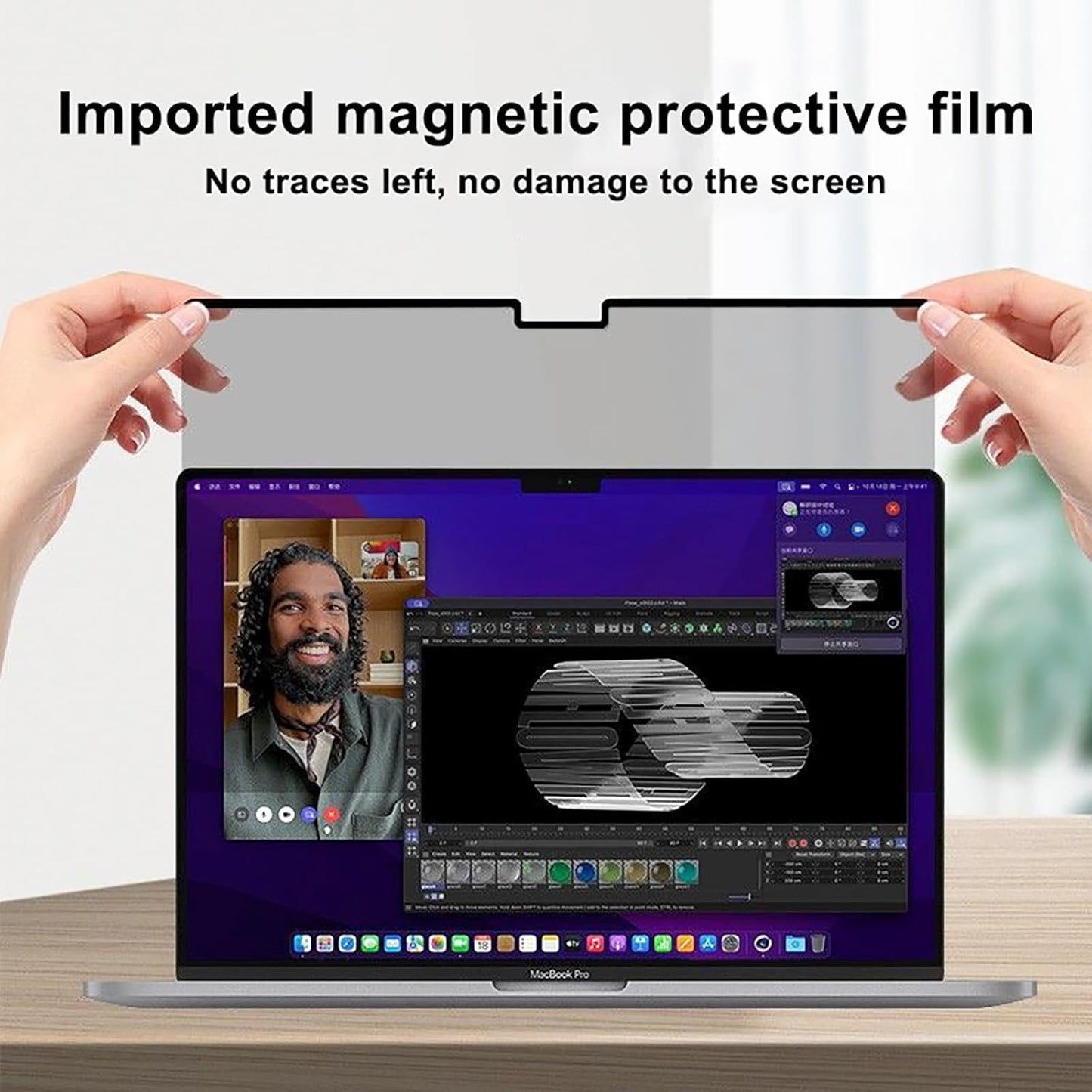 Magnetic Privacy Screen Protector Guard for MacBook Pro (2016-2024), Removable Anti Spy Blue Light Glare Shield Film Laptop Privacy Filter -1 Park